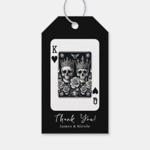 Royal King & Queen of Hearts Skulls & Roses Gift Tags