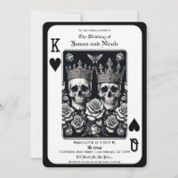 Royal King & Queen of Hearts Skulls & Roses