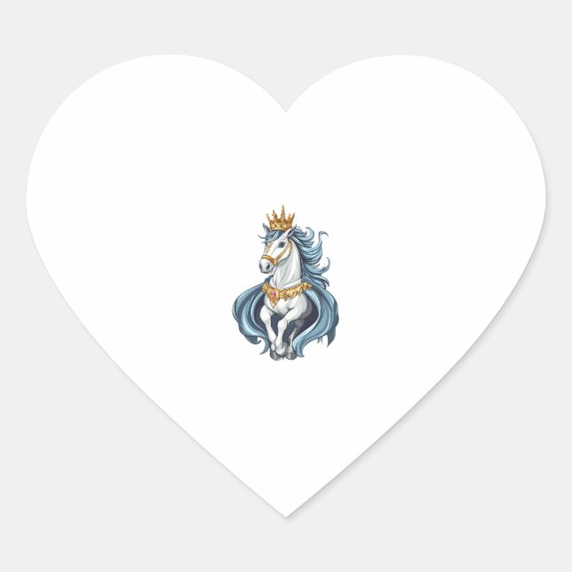 Royal King Unicorn (1) Heart Sticker (Front)