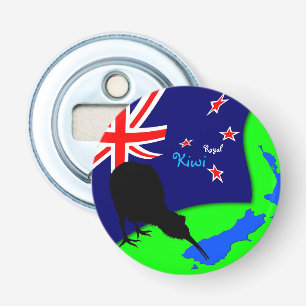 "Royal Kiwi" Bird & New Zealand Map - Bro (drink) Bottle Opener