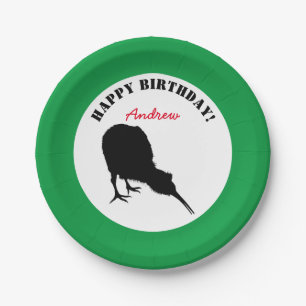 Royal Kiwi, Happy Birthday, Zealand Bird (Party) Paper Plate