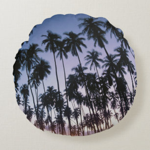Royal Kupuva Palm Grove at Kaunakakai Round Cushion