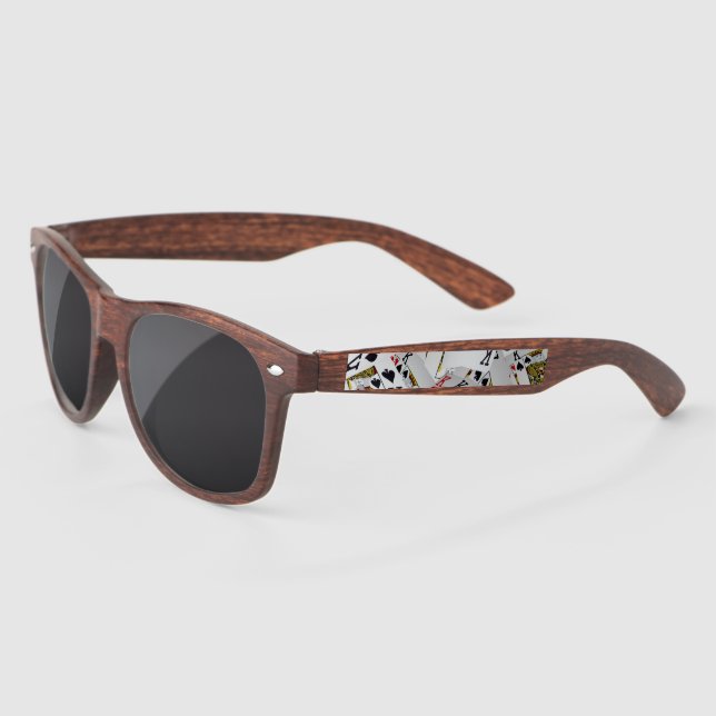 "Royal Layer: A Stack of Kings Poker Cards" Sunglasses (Left)