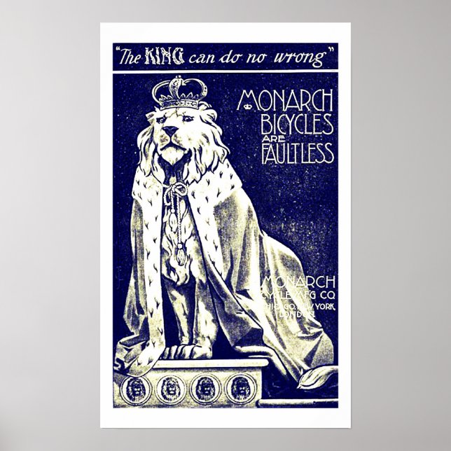 Royal Lion British Vintage Bicycle Ad Print (Front)