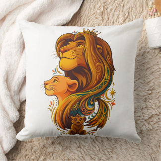 Royal Lion Family Pillow 🦁👑✨ | Elegant Wildlife 
