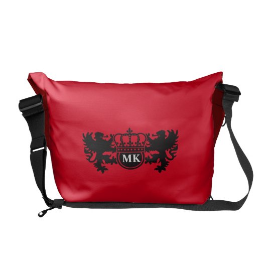Royal Lion Monogram Red Commuter Bag