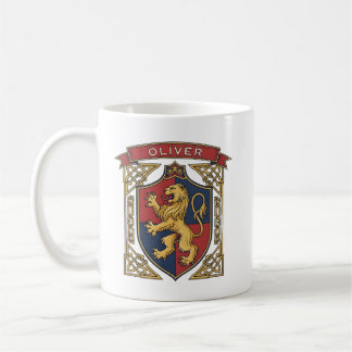 Royal Lion Rampant Coat of Arms Celtic Knotwork Coffee Mug