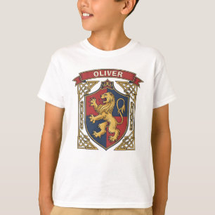 Royal Lion Rampant Coat of Arms Celtic Knotwork T-Shirt