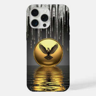 🦅 Royal Liquid Gold Eagle Metallic Drip Luxury iPhone 15 Pro Max Case