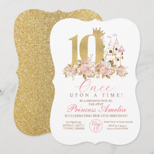 Royal Little Princess 10th Birthday  Invitation