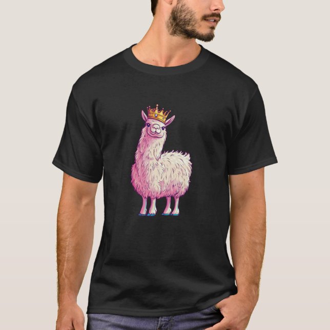 Royal Llama Statement with a Comedic Edge T-Shirt (Front)