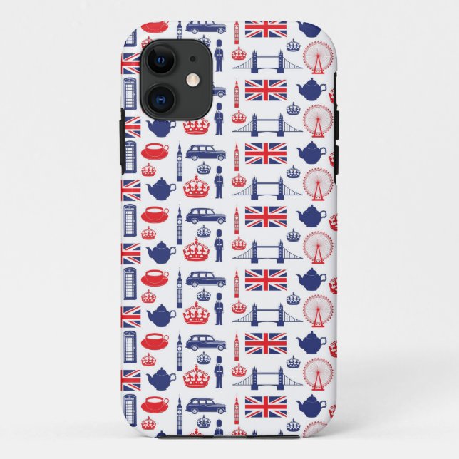 Royal London Landmarks Pattern Case-Mate iPhone Case (Back)