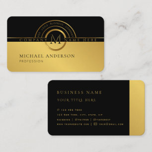 Royal Luxury Gold Round Abstract Professional Business Card