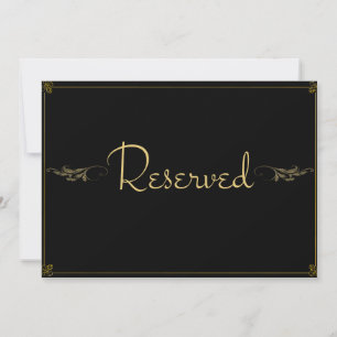 Royal luxury "Reserved" Wedding Sign Card