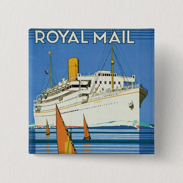 Royal Mail "Atlantis Cruises" 15 Cm Square Badge (Front)
