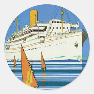 Royal Mail "Atlantis Cruises" Classic Round Sticker