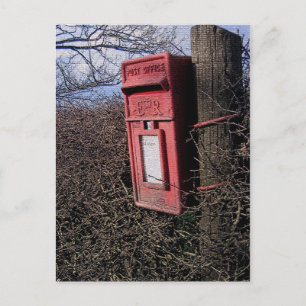 Royal Mail Postbox Rural English Countryside Postcard