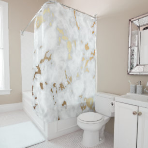 Royal Marble stone Gold Shower Curtain