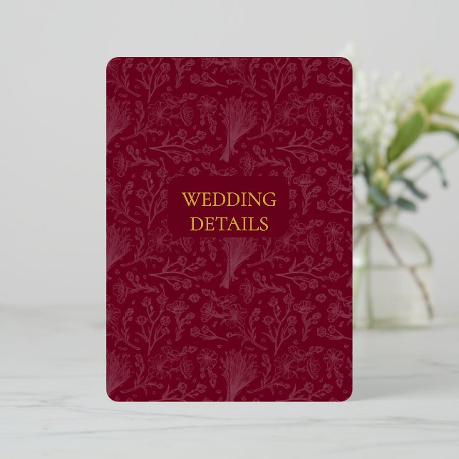 Royal Maroon Customisable Invitation (Standing Front)