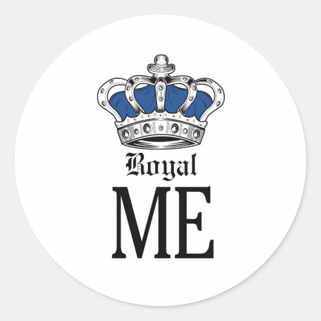 Royal Me - Blue Classic Round Sticker (Front)