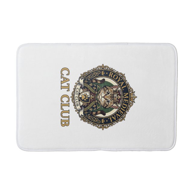 Royal Mediaeval Cat Cat Dad Gift Idea - Royal Medi Bath Mat (Front)