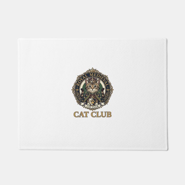 Royal Mediaeval Cat Cat Dad Gift Idea - Royal Medi Doormat (Front)
