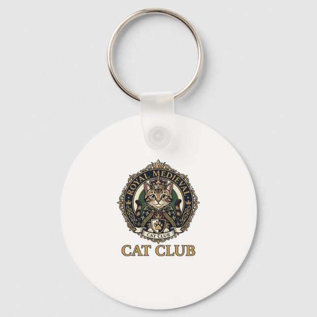 Royal Mediaeval Cat Cat Dad Gift Idea - Royal Medi Key Ring (Front)