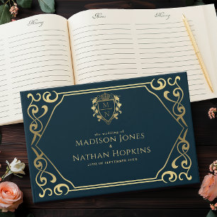 Royal Mediaeval Fantasy Monogram Wedding  Guest Book