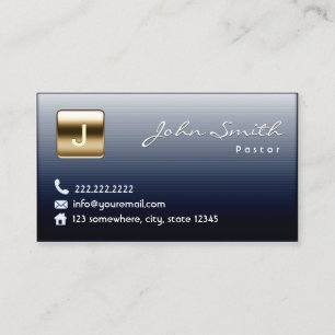 Royal Midnight Blue Pastor Business Card