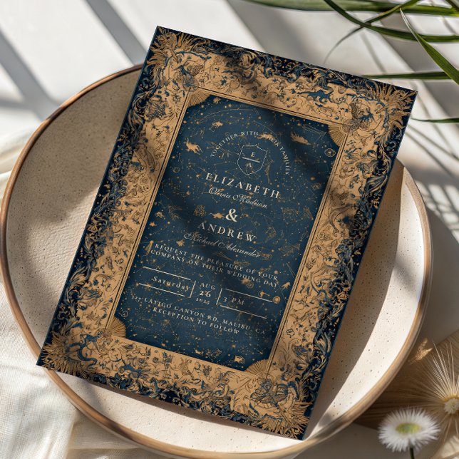 Royal Midnight Celestial Wedding Invitation (Creator Uploaded)