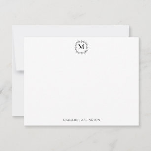 Royal Monogram Crest Classic Black Personalised Card