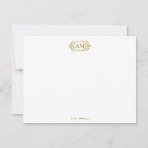 Royal Monogram Crest Luxury Gold Personalised Card