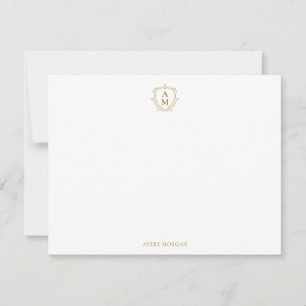 Royal Monogram Crest Luxury Gold Personalised Card