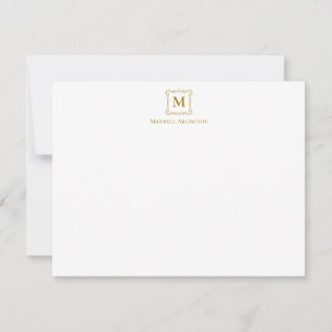 Royal Monogram Crest Luxury Gold Personalised Card