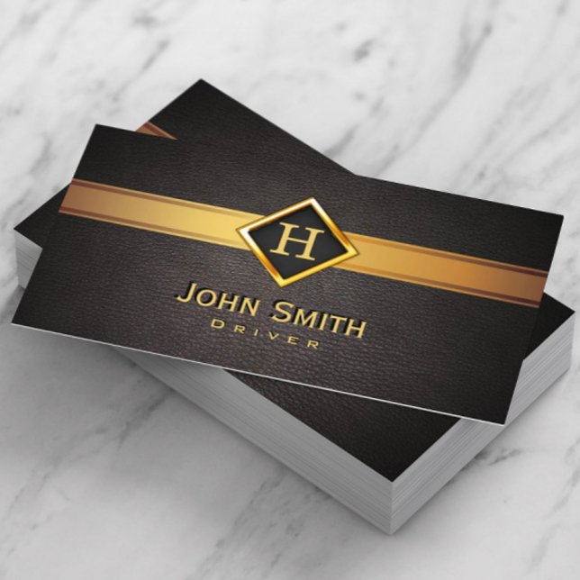 Royal Monogram Gold Label Driver Business Card (Creator Uploaded)