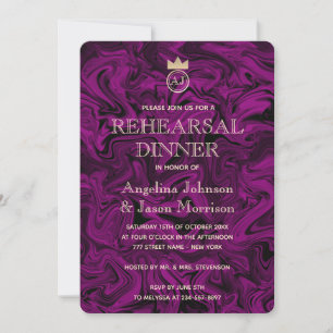Royal Monogram Rehearsal Dinner Invitation