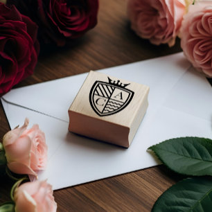 Royal Muse Mediaeval Crown Monogram Crest Wedding Rubber Stamp