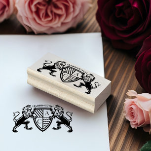 Royal Muse Mediaeval Fantasy Lion Emblem Wedding Rubber Stamp