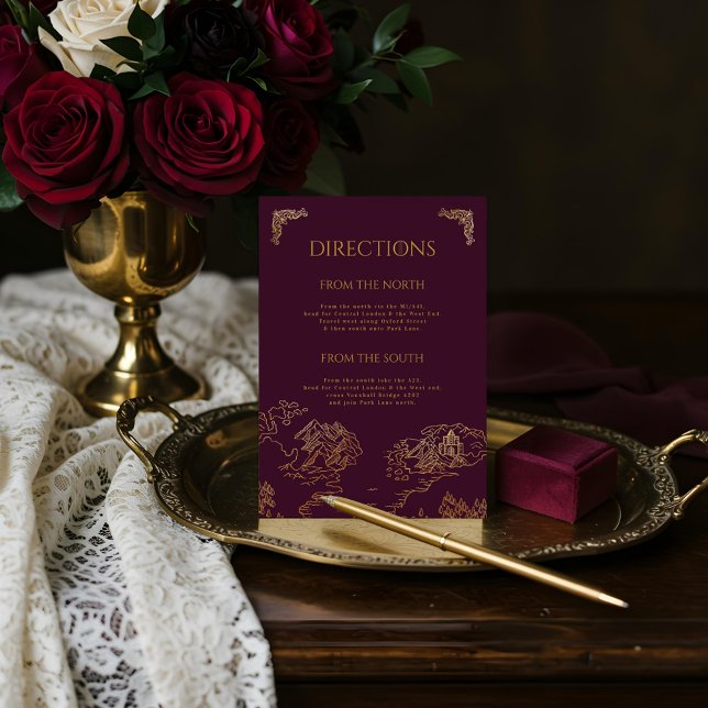 Royal Muse Mediaeval Fantasy Old World Map Wedding Enclosure Card (Royal Muse Medieval Fantasy Old World Map Wedding Enclosure Card (Front))