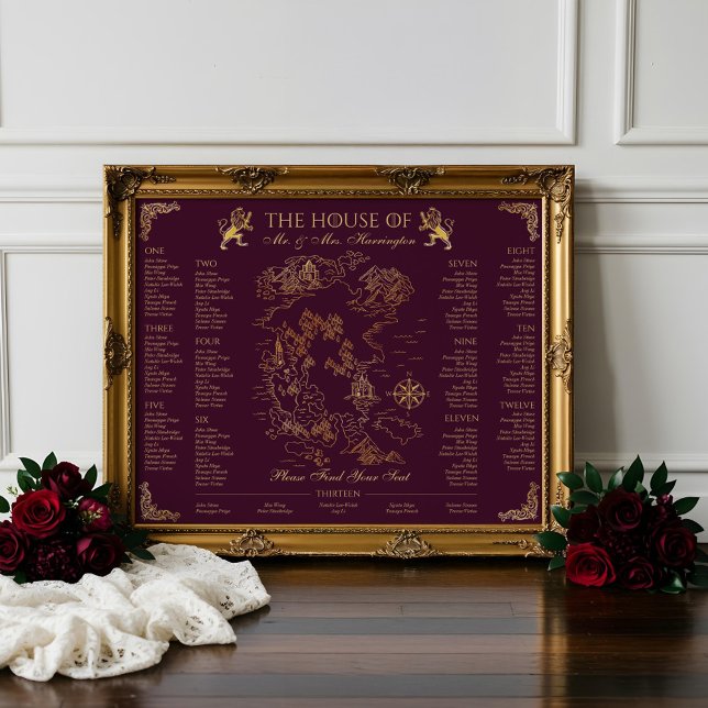 Royal Muse Mediaeval Fantasy Old World Map Wedding Poster (Royal Muse Medieval Fantasy Old World Map Wedding Poster)