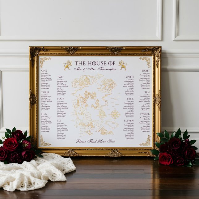 Royal Muse Mediaeval Fantasy Old World Map Wedding Poster (Royal Muse Medieval Fantasy Old World Map Wedding Poster)