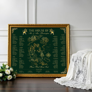 Royal Muse Medieval Fantasy Wedding Map 13 Seating Poster