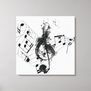 Royal Music Note black and white Canvas Print