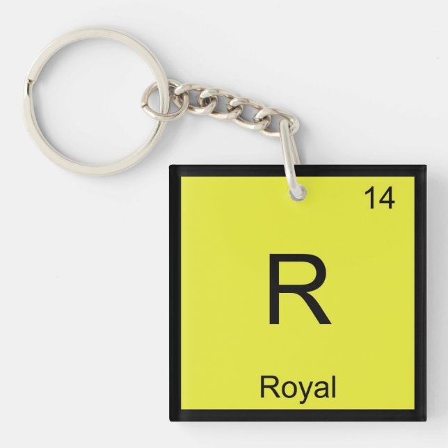 Royal Name Chemistry Element Periodic Table Key Ring (Front)