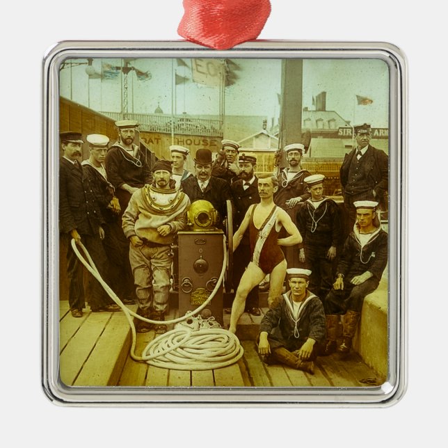 Royal Naval Exhibition 1891 Magic Lantern Slide Metal Tree Decoration (Front)