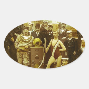Royal Naval Exhibition 1891 Magic Lantern Slide Oval Sticker