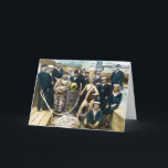 Royal Naval Exhibition 1891 Vintage Hardhat Diver Card<br><div class="desc">Royal Naval Exhibition 1891 Vintage Hardhat Diver,  sailors,  and a swimmer or a skin diver from an authentic antique magic lantern slide in our private collection.</div>