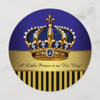 Royal Navy Blue Black Gold Prince Baby Boy Shower