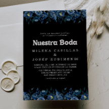 Royal Navy Blue Floral Nuestra Boda Wedding