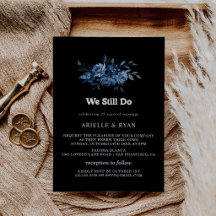 Royal Navy Blue Floral We Still Do Vow Renewal